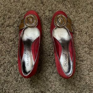 Dezario red suede high heels
